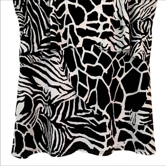BCX Sleeveless Tank Top Size XS Front Layered Overlapping Animal Print Fabric - Picture 3 of 4